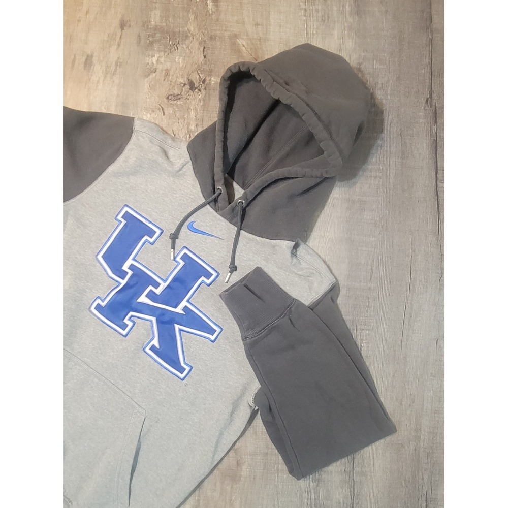 Nike Kentucky Wildcats Hoodie Men Small Grey Blue Colorblock Pullover 24821X-KE3